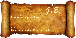 Gabányi Emil névjegykártya
