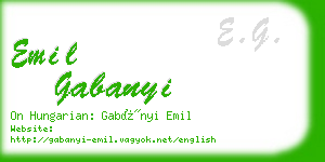emil gabanyi business card